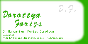 dorottya forizs business card